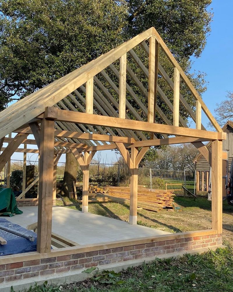 Timber Oak Framed Garage